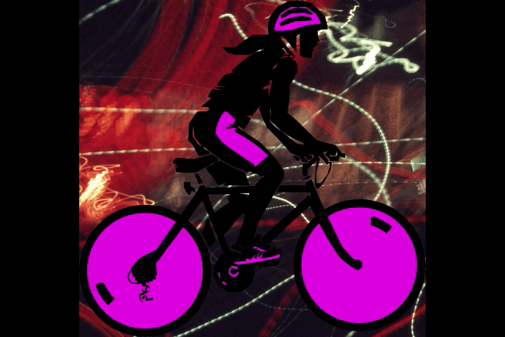 animated female cyclist